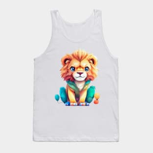 colorful cute lion Tank Top